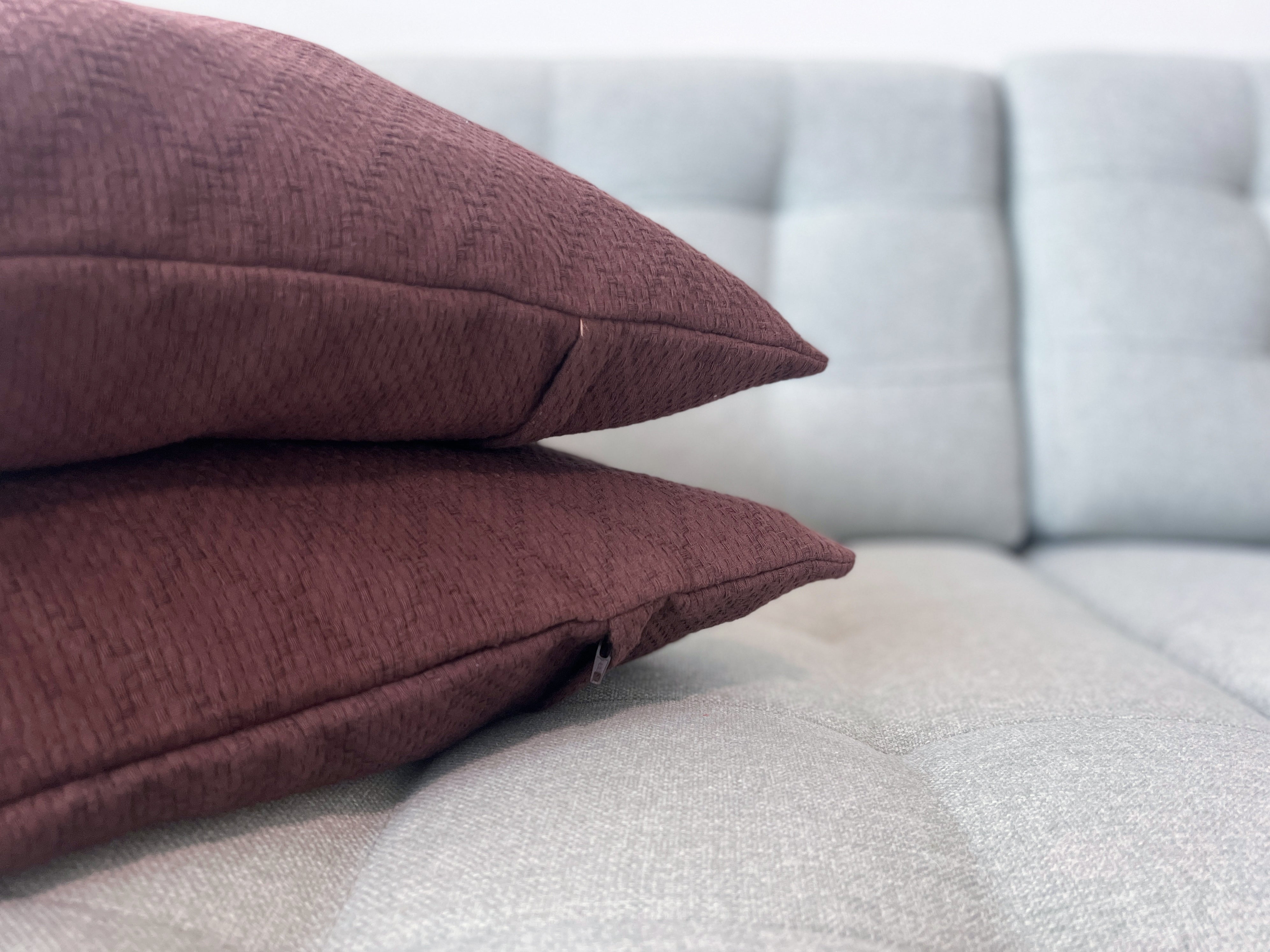 Woven Cushion Cover (Plain: Set of 2)
