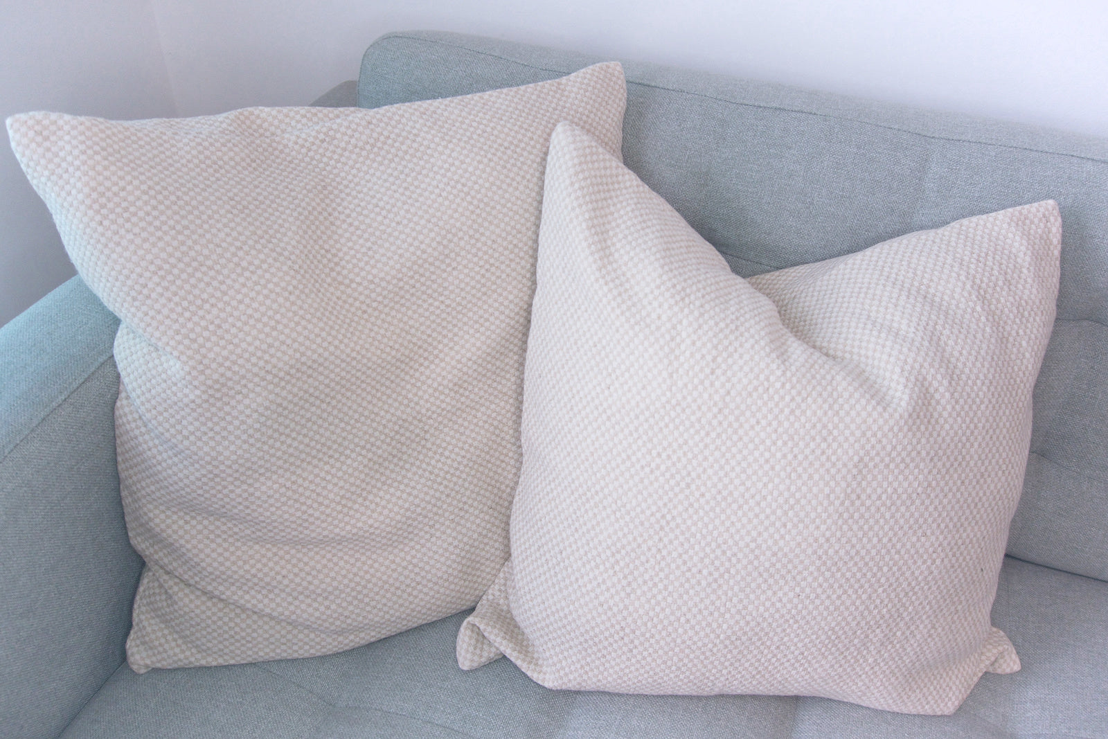 Woven Homeware Set (Cream: 2 Cushion Covers + 1 Throw)